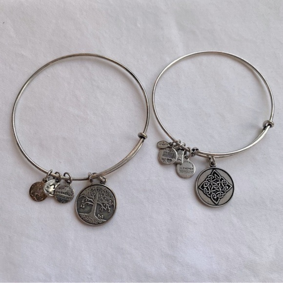 Lot of 7 Alex and Ani Bundle Various Silver and Gold Bracelets with Charms - Picture 5 of 15